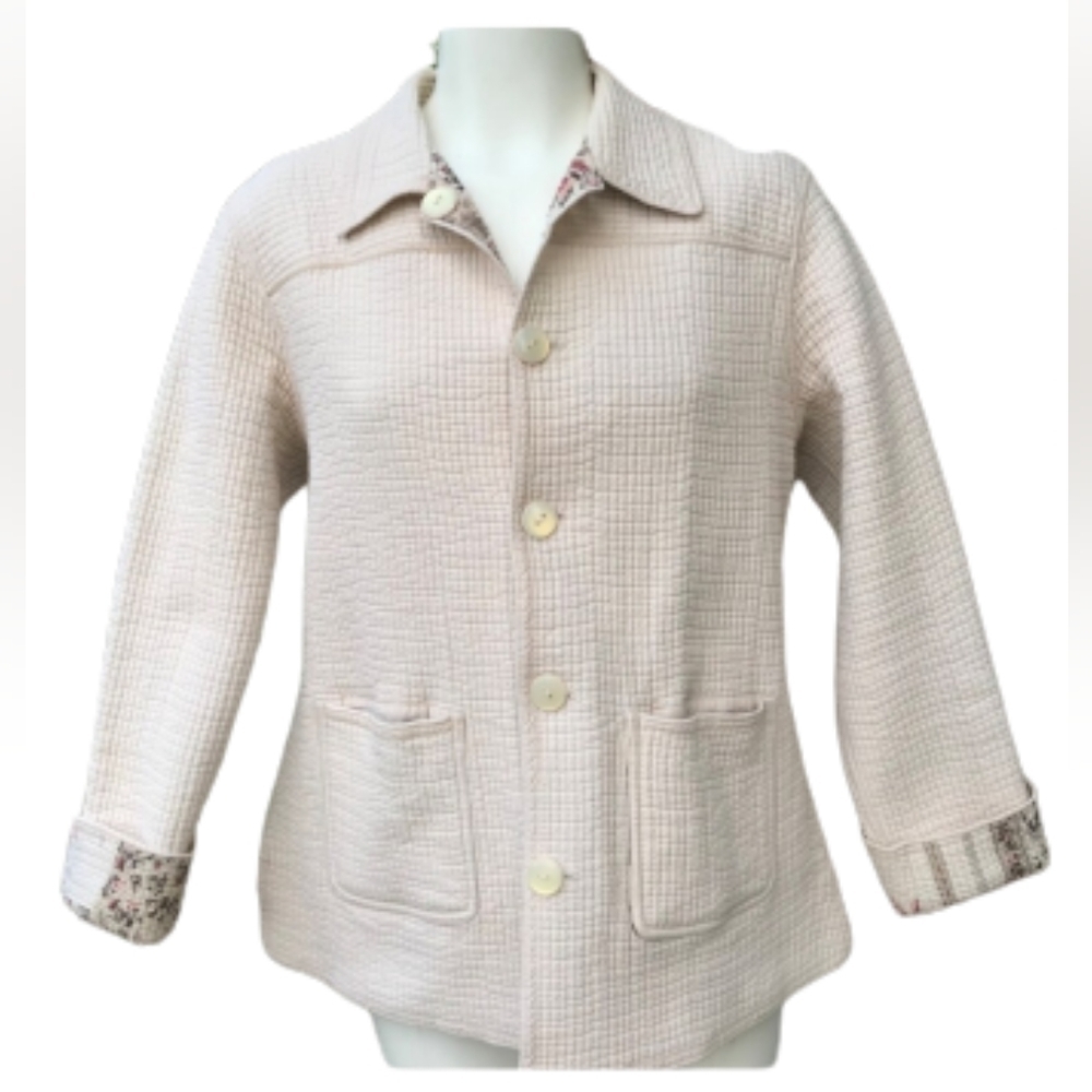 Vintage Northern Reflections reversible quilted patchwork floral jacket cream - Picture 8 of 8